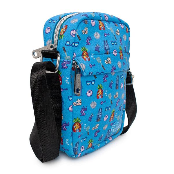 Buckle-Down Women's Crossbody Wallet - SpongeBob SquarePants Under The Sea Icons Collage Blue