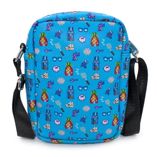 Buckle-Down Women's Crossbody Wallet - SpongeBob SquarePants Under The Sea Icons Collage Blue