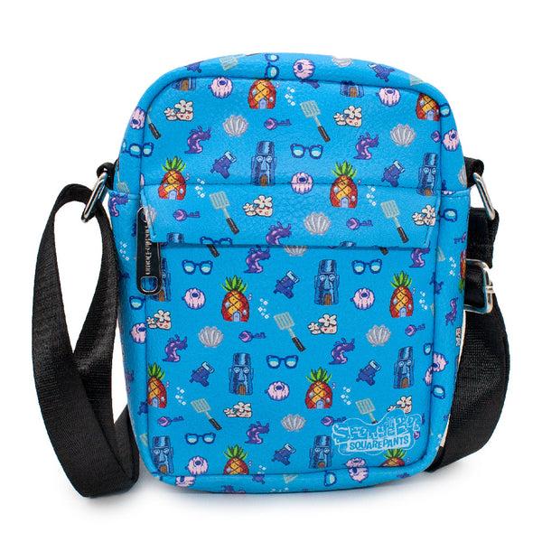 Buckle-Down Women's Crossbody Wallet - SpongeBob SquarePants Under the Sea Icons Collage Blue