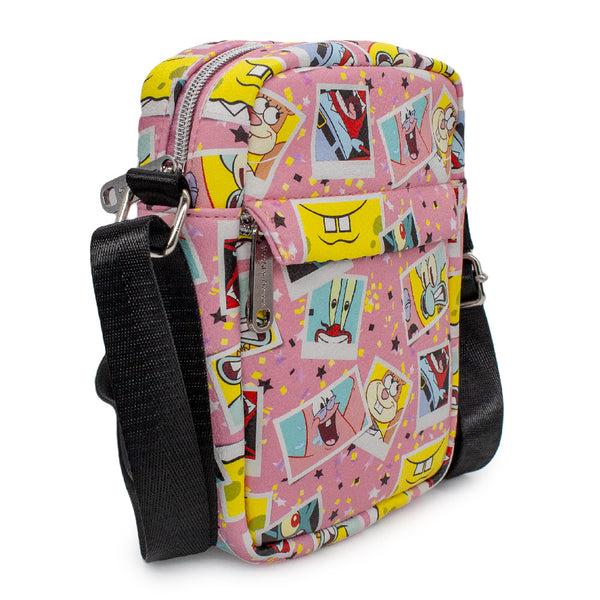 Buckle-Down Women's Crossbody Wallet - SpongeBog SquarePants And Friends Snapshot Collage Pink