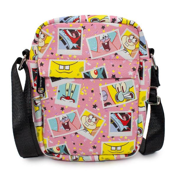 Buckle-Down Women's Crossbody Wallet - SpongeBog SquarePants and Friends Snapshot Collage Pink
