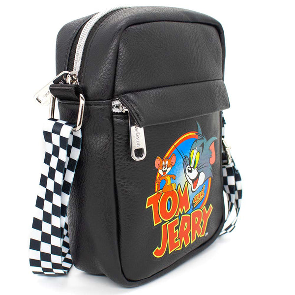 Buckle-Down Women's Crossbody Wallet - Tom And Jerry Logo Pose Black