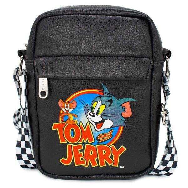 Buckle-Down Women's Crossbody Wallet - Tom and Jerry Logo Pose Black