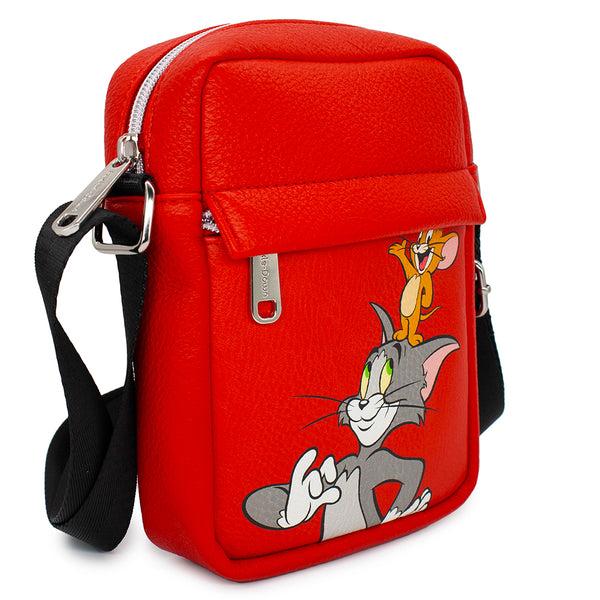 Buckle-Down Women's Crossbody Wallet - Tom And Jerry Smiling Pose Red