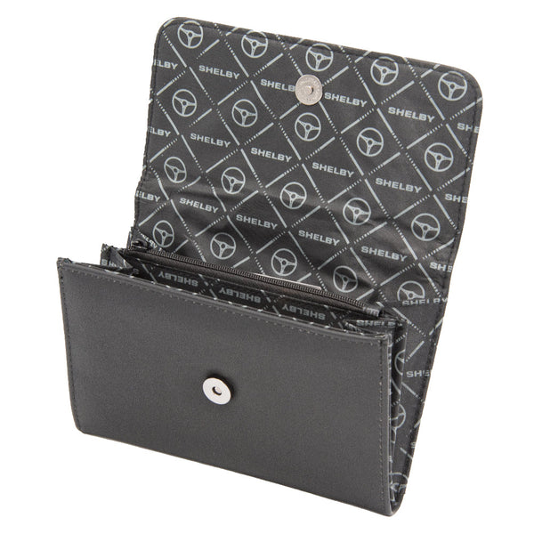 Buckle-Down Women's Fold Over Wallet Rectangle PU - SHELBY Cobra Logo Metal Emblem