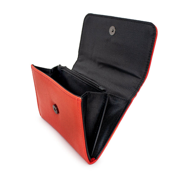 Buckle-Down Women's Fold Over Wallet Rectangle PU - Tom And Jerry Smiling Pose Red