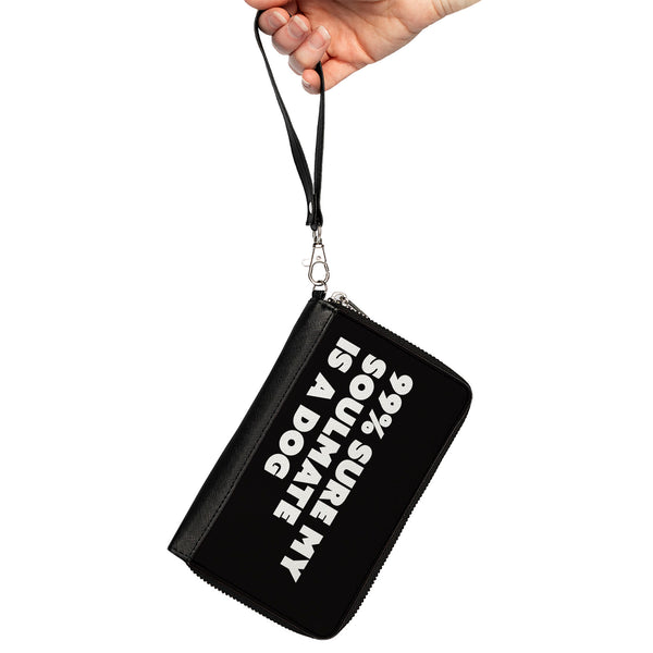 Buckle-Down Women's PU Zip Around Wallet Rectangle - 99% SURE MY SOULMATE IS A DOG Black White