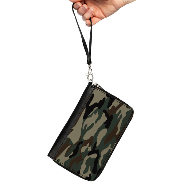 Buckle-Down Women's PU Zip Around Wallet Rectangle - Camo Olive2