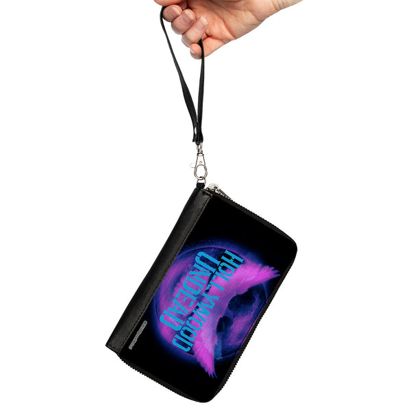 Buckle-Down Women's PU Zip Around Wallet Rectangle - HOLLYWOOD UNDEAD Dove TV Fuzz Black Pinks Blues