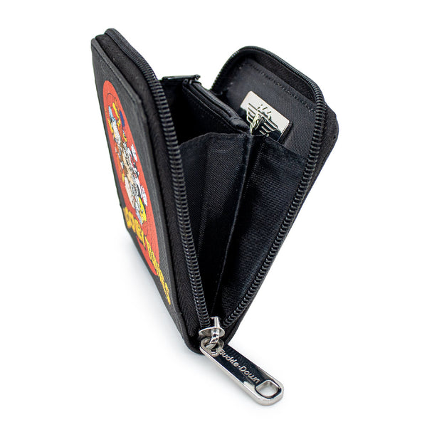 Buckle-Down Women's Zip Around Wallet Square - LOONEY TUNES 10-Character Bullseye Logo