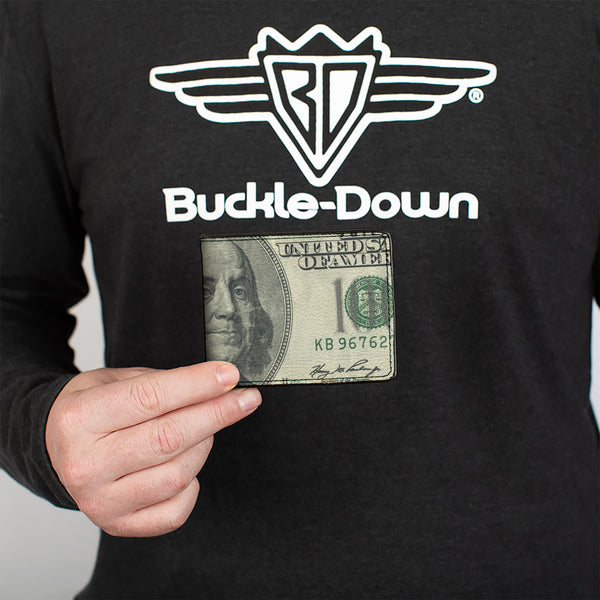 Buckle-Down Bi-Fold Wallet - 100 Dollar Bill CLOSE-UP