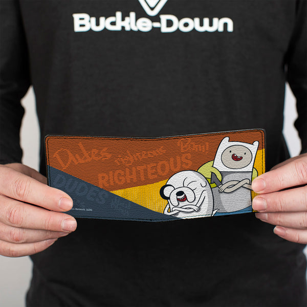 Buckle-Down Bi-Fold Wallet - Adventure Time Jake And Finn DUDES RIGHTEOUS Pose Multi Color