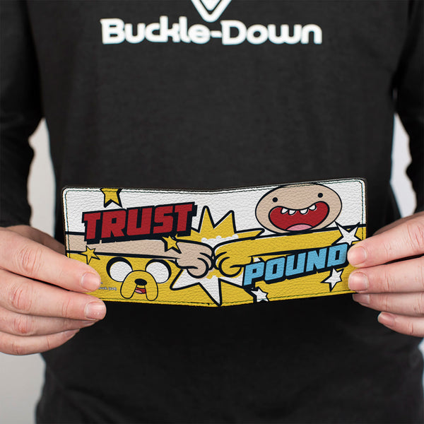 Buckle-Down Bi-Fold Wallet - Adventure Time Jake And Finn TRUST POUND Pose Multi Color
