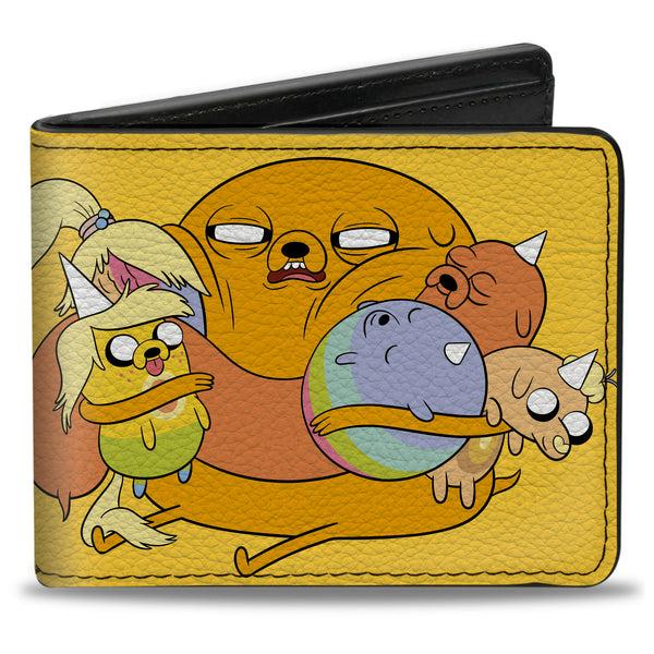 Buckle-Down Bi-Fold Wallet - Adventure Time Jake and Pups WORLD'S GREATEST DAD Pose Yellow