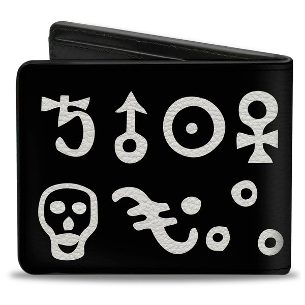 Buckle-Down Bi-Fold Wallet - Alchemy Symbols Black White
