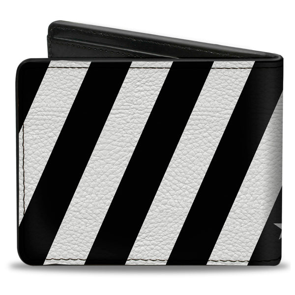 Buckle-Down Bi-Fold Wallet - American Flag Diagonal Black White