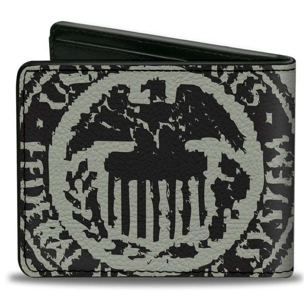 Buckle-Down Bi-Fold Wallet - Americana Federal Reserve Seal Weathered Gray Black
