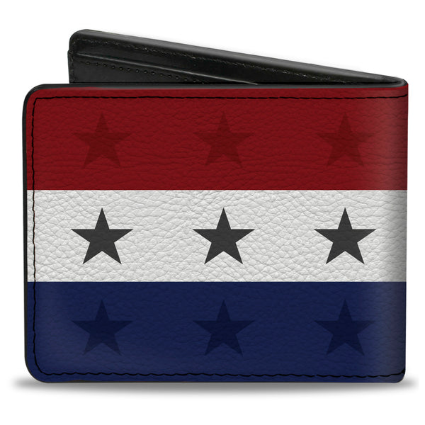 Buckle-Down Bi-Fold Wallet - Americana Star Stripes Red White Blue
