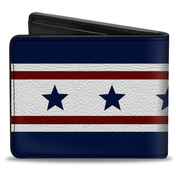 Buckle-Down Bi-Fold Wallet - Americana Stars & Stripes 6 Blue White Red