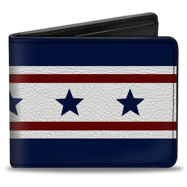 Buckle-Down Bi-Fold Wallet - Americana Stars & Stripes 6 Blue White Red