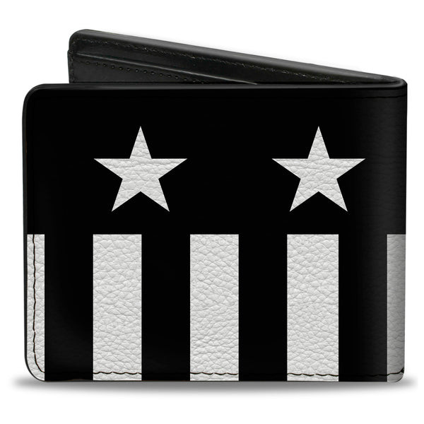 Buckle-Down Bi-Fold Wallet - Americana Stars & Stripes Black White