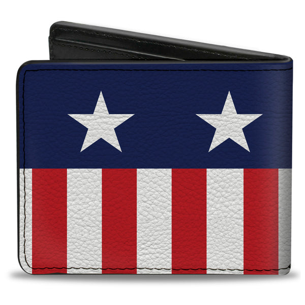 Buckle-Down Bi-Fold Wallet - Americana Stars & Stripes2 Blue White Red White