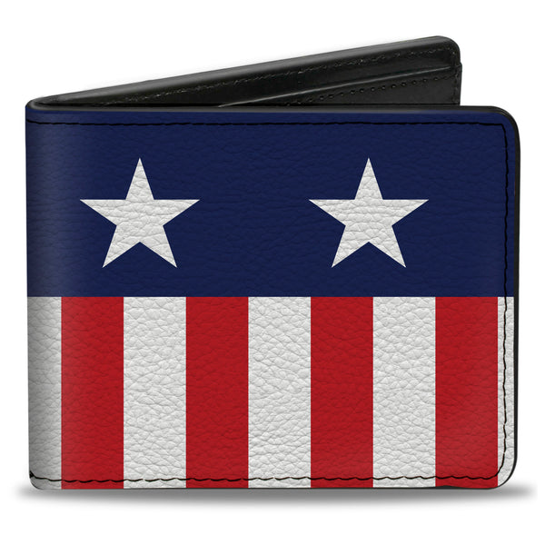 Buckle-Down Bi-Fold Wallet - Americana Stars & Stripes2 Blue White Red White