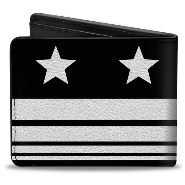 Buckle-Down Bi-Fold Wallet - Americana Stars & Stripes4 Black White