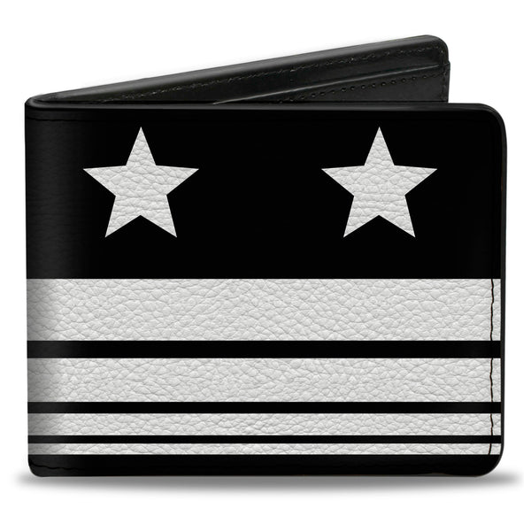 Buckle-Down Bi-Fold Wallet - Americana Stars & Stripes4 Black White