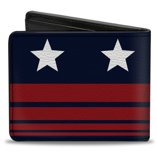 Buckle-Down Bi-Fold Wallet - Americana Stars & Stripes4 Blue White Red