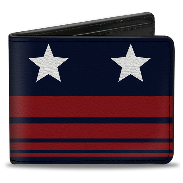 Buckle-Down Bi-Fold Wallet - Americana Stars & Stripes4 Blue White Red