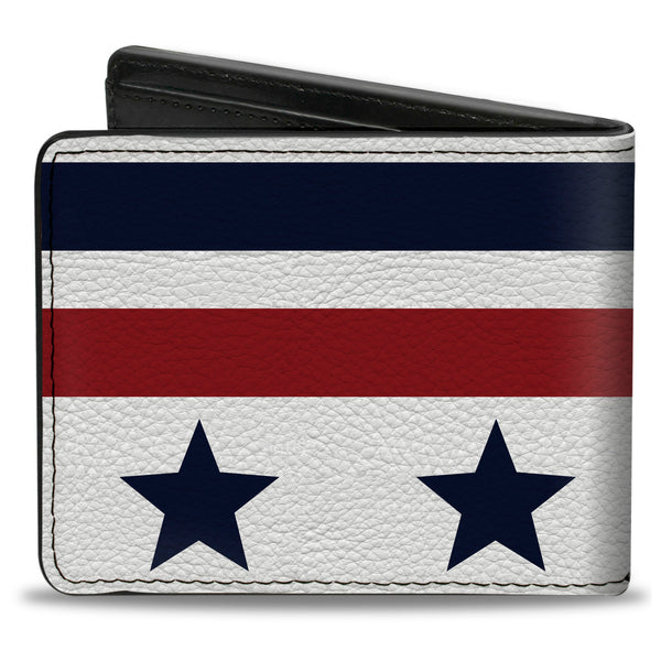 Buckle-Down Bi-Fold Wallet - Americana Stars & Stripes5 White Blue Red