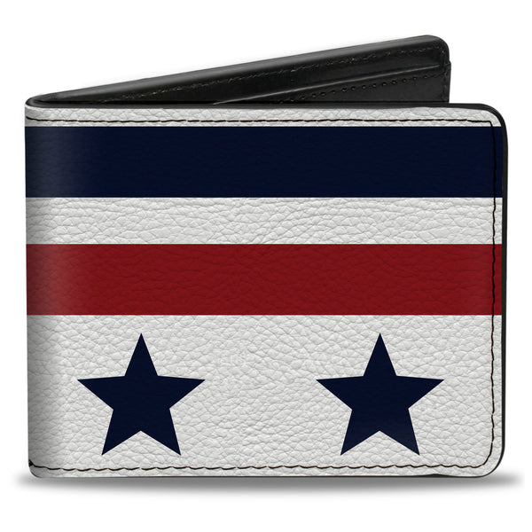 Buckle-Down Bi-Fold Wallet - Americana Stars & Stripes5 White Blue Red