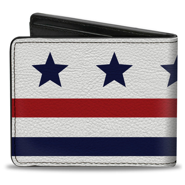 Buckle-Down Bi-Fold Wallet - Americana Stars & Stripes7 White Blue Red