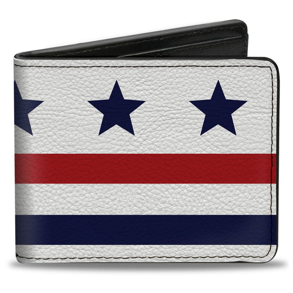 Buckle-Down Bi-Fold Wallet - Americana Stars & Stripes7 White Blue Red