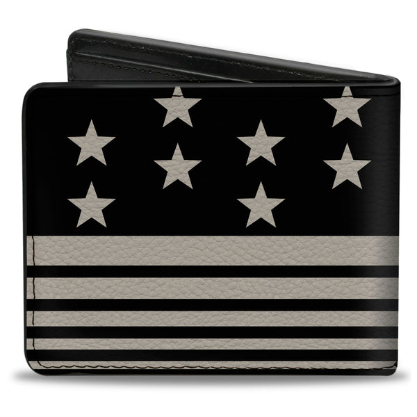 Buckle-Down Bi-Fold Wallet - Americana Stars & Stripes8 Black Cream