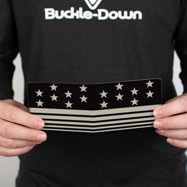 Buckle-Down Bi-Fold Wallet - Americana Stars & Stripes8 Black Cream