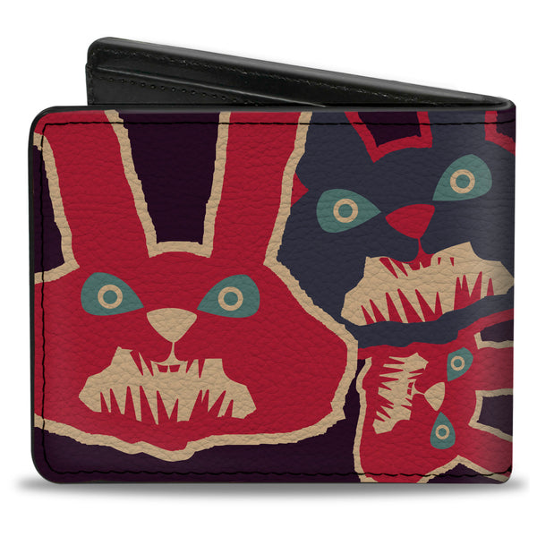 Buckle-Down Bi-Fold Wallet - Angry Bunnies Purple Red Blue