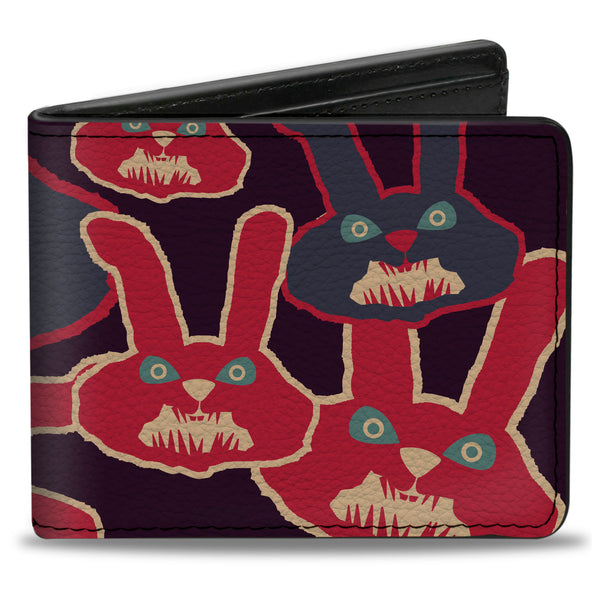 Buckle-Down Bi-Fold Wallet - Angry Bunnies Purple Red Blue