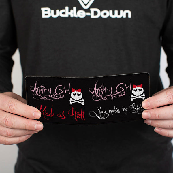 Buckle-Down Bi-Fold Wallet - Angry Girl Mad As Hell You Make Me Sick