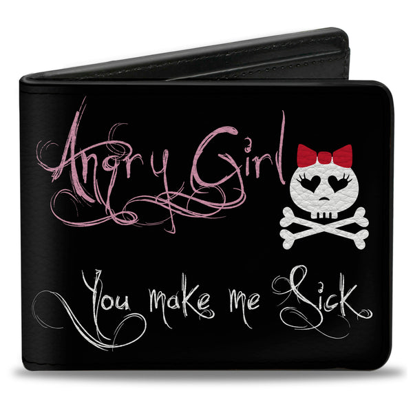 Buckle-Down Bi-Fold Wallet - Angry Girl Mad As Hell You Make Me Sick