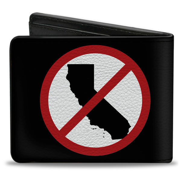 Buckle-Down Bi-Fold Wallet - Anti-California Logo Black Red White