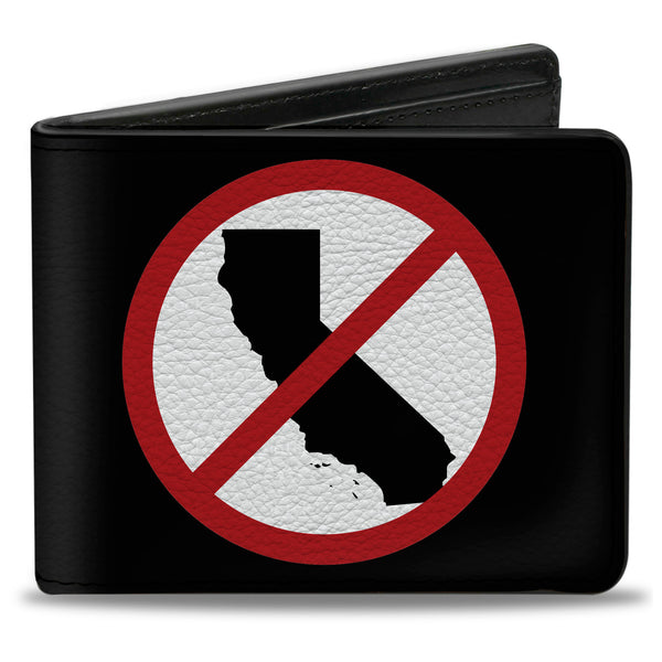 Buckle-Down Bi-Fold Wallet - Anti-California Logo Black Red White