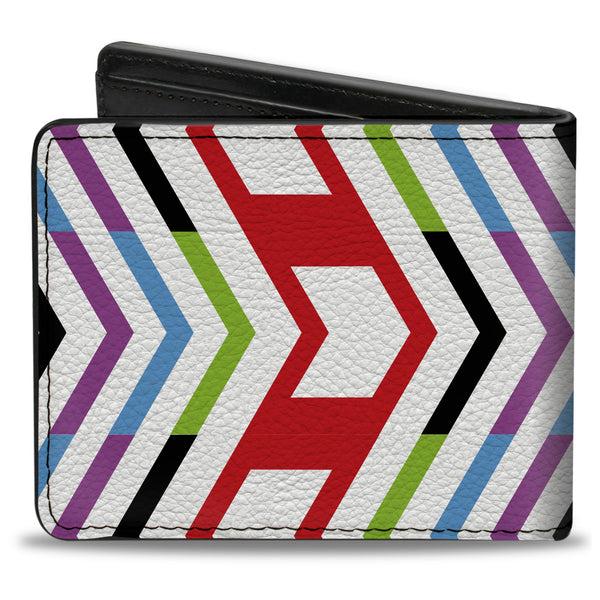 Buckle-Down Bi-Fold Wallet - Arrows White Multi Color