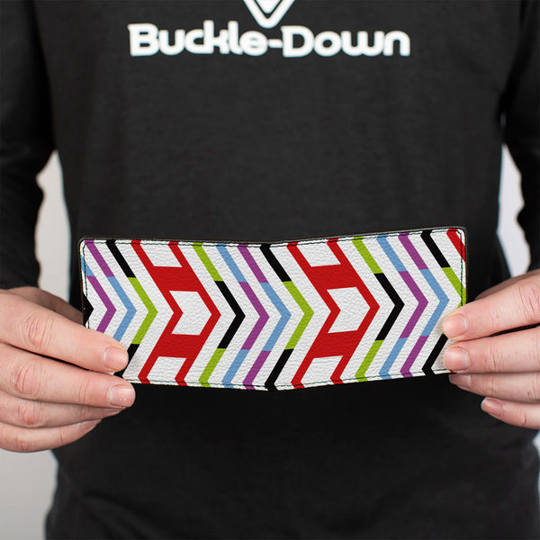 Buckle-Down Bi-Fold Wallet - Arrows White Multi Color