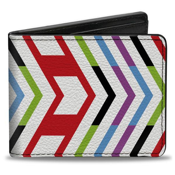 Buckle-Down Bi-Fold Wallet - Arrows White Multi Color
