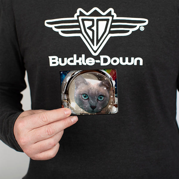 Buckle-Down Bi-Fold Wallet - Astronaut Cats In Space Rainbows Stars
