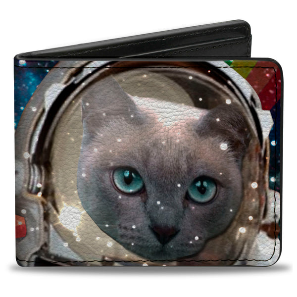 Buckle-Down Bi-Fold Wallet - Astronaut Cats in Space Rainbows Stars