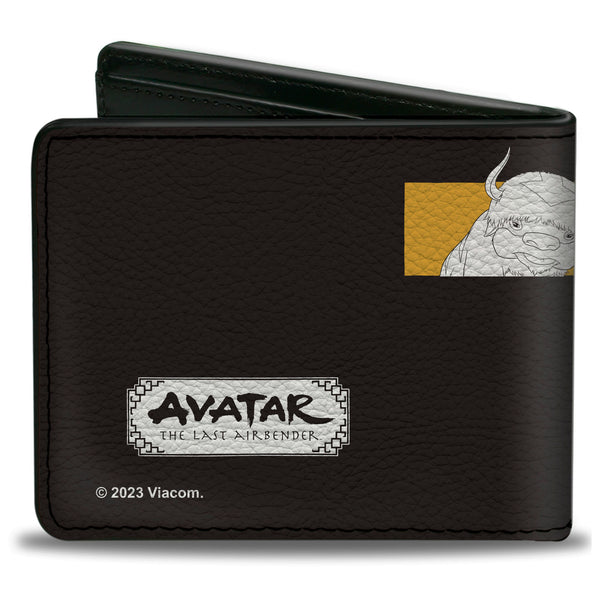 Buckle-Down Bi-Fold Wallet - Avatar Last Airbender Character Pose Blocks And Title Logo Black/Multi Color