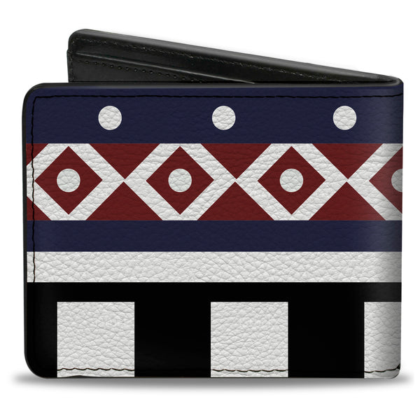 Buckle-Down Bi-Fold Wallet - Aztec13 White Navy Red Black